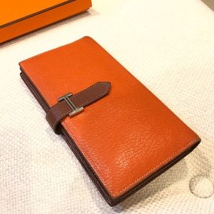 Authentic Hermes two-tone Bearn Wallet